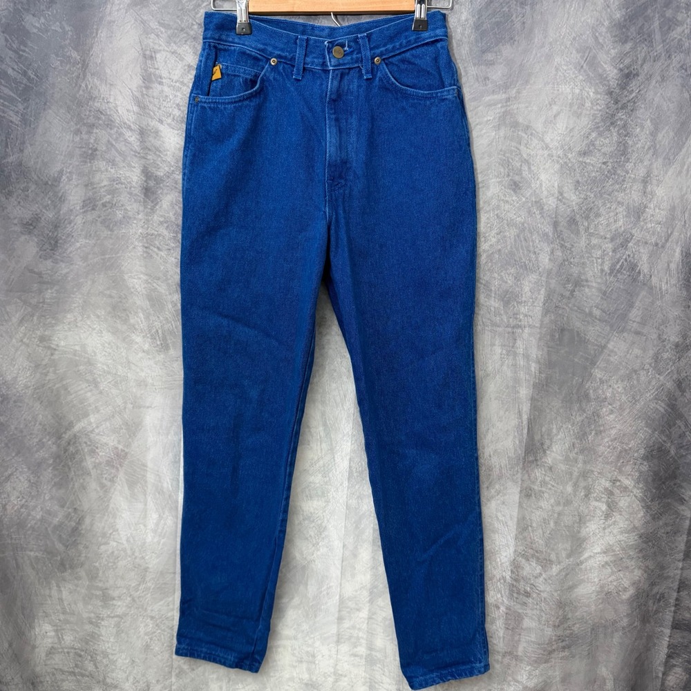Vintage Chic Royal Blue High Waist Tapered Mom Jeans Size 9 Y2K Retro Made USA